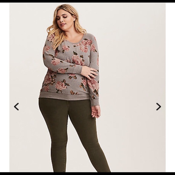Torrid Floral Sweatshirt - Picture 6 of 7